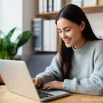 금융 관련 웹세미나 참여하기 - **Prompt 1: Initial Discovery and Engagement in Online Finance**
    "A young woman in her late 20s ...