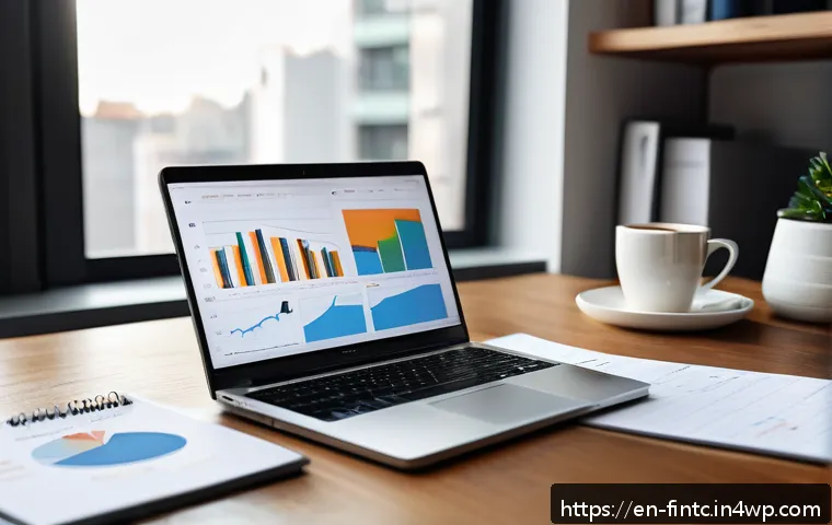 금융 자신감을 위한 실질적 팁 - A cozy home office scene showing a young professional meticulously tracking their expenses on a lapt...